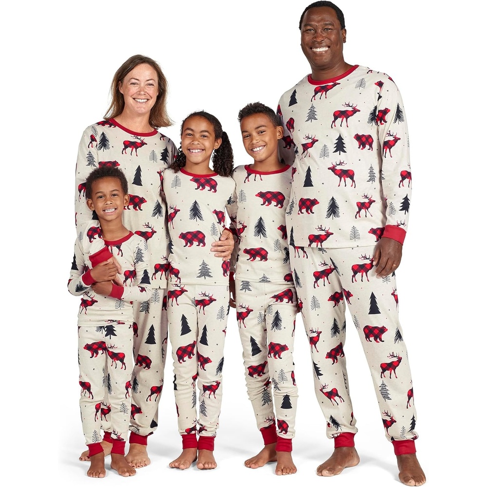 image:imageThe Childrens Place Family Matching Christmas Pajama Sets CottonBuffalo Plaid Bear