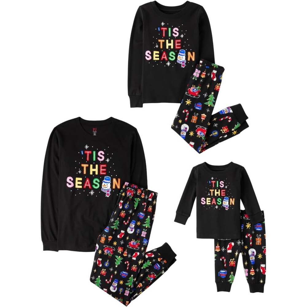 image:imageThe Childrens Place Family Matching Christmas Pajama Sets CottonTis the Season Glow