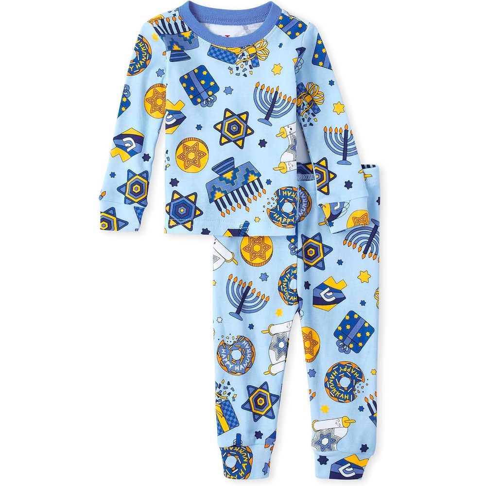 image:imageThe Childrens Place Family Matching Hanukkah Pajama Sets CottonHanukkah Allover