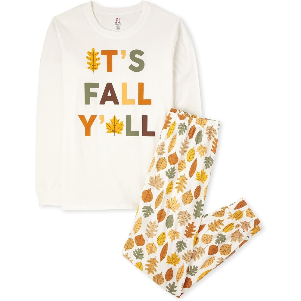 image:imageThe Childrens Place Family Matching Holiday Long Sleeve Pajama Sets CottonIts Fall Yall