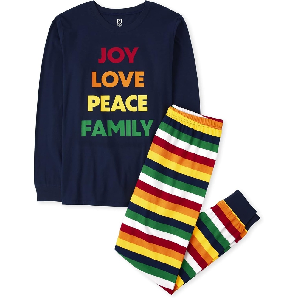 image:imageThe Childrens Place Family Matching Holiday Long Sleeve Pajama Sets CottonJoy Stripeadult