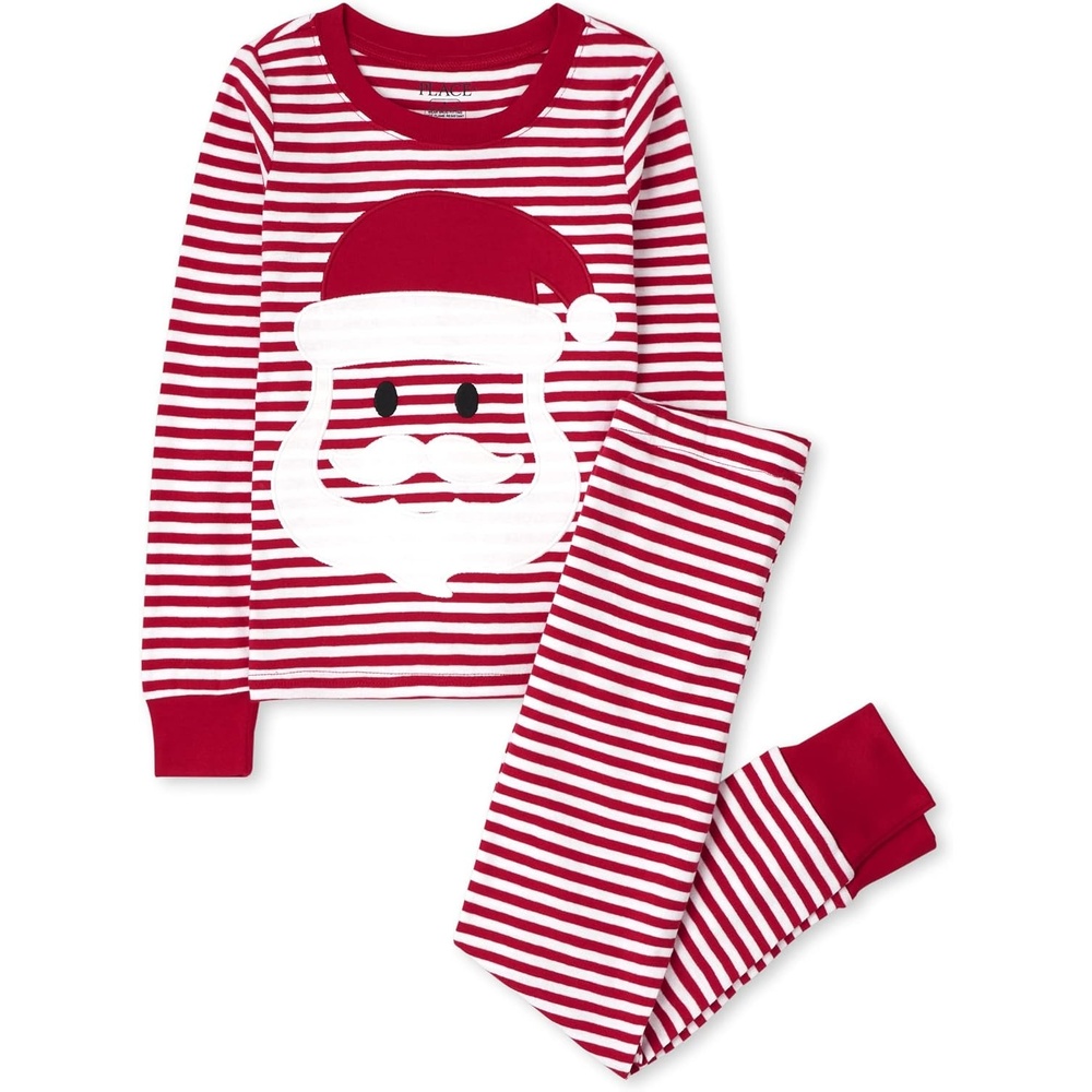 image:imageThe Childrens Place Family Matching Holiday Long Sleeve Pajama Sets CottonSanta Christmas Stripe