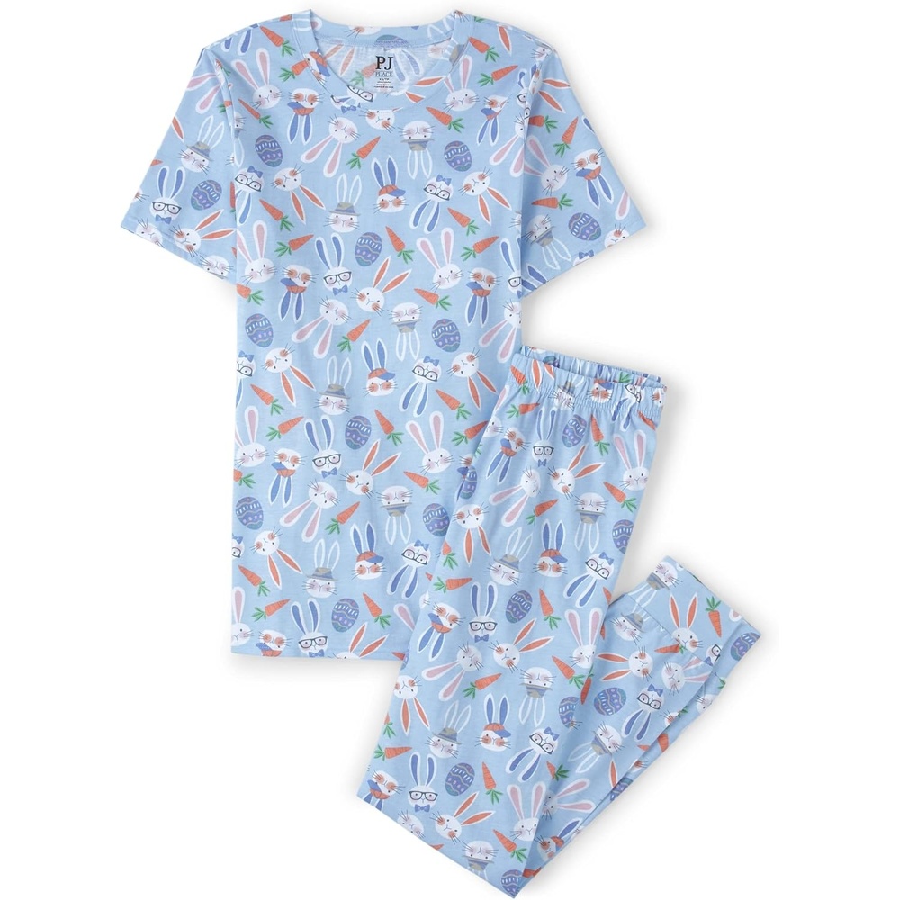 image:imageThe Childrens Place unisex child Matching Family Easter Bunny Snug Fit Cotton PajamasAdult Blue