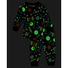 The Children’s Place Baby and Kids’ Sibling Matching Halloween and Holiday Pajama Sets, Cotton(Candy Glow)