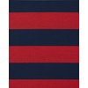 The Children’s Place Boys’ Short Sleeve Top and Shorts Snug Fit 100% Cotton 4 Piece Pajama Set(Navy/Red Rugby Stripe 2-pack)