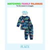 The Children’s Place Family Matching Holiday Long Sleeve Pajama Sets, Cotton(Trains Glow)