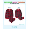 The Children’s Place Family Matching Holiday Long Sleeve Pajama Sets, Fleece(Red Tartan)