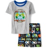 The Children’s Place Boys’ Short Sleeve Top and Shorts Snug Fit 100% Cotton 4 Piece Pajama Set(Do Not Disturb Gamer)