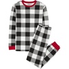 The Children’s Place Family Matching Holiday Long Sleeve Pajama Sets, Cotton(Black/White Check)