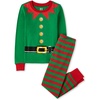 The Children’s Place Family Matching Holiday Long Sleeve Pajama Sets, Cotton(Elf Christmas Suit)