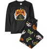 The Children’s Place Family Matching Holiday Long Sleeve Pajama Sets, Fleece(Pumpkin Gamer Glow)