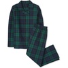 The Children’s Place Kids’ Holiday Long Sleeve Button Down Pajama Sets(Navy/Green Plaid)
