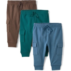 The Children’s Place Baby Boys’ and Newborn Pull on Cotton Pants(Gray/Teal/Blue)
