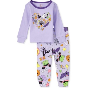 The Children’s Place Baby Girls’ Halloween Pajamas, Cotton(Purple Candy)