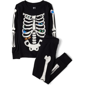 The Children’s Place Baby Halloween and Holiday Long Sleeve Pajamas(Skeleton Eyes Glow)