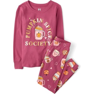 The Children’s Place Baby and Kids’ Sibling Matching Halloween and Holiday Pajama Sets, Cotton(Pumpkin Spice)