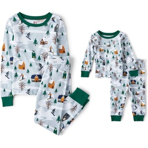 The Children’s Place Family Matching Christmas Pajama Sets, Cotton(Blue Ski)