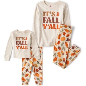 The Children’s Place Family Matching Halloween and Holiday Pajama Sets, Cotton(Its Fall Yall)