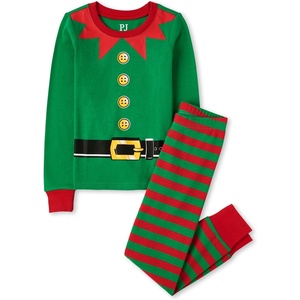 The Children’s Place Family Matching Holiday Long Sleeve Pajama Sets, Cotton(Elf Christmas Suit)
