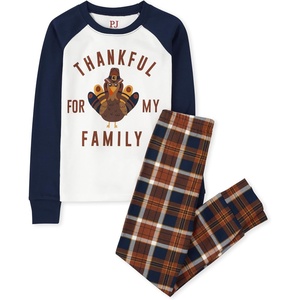 The Children’s Place Family Matching Holiday Long Sleeve Pajama Sets, Cotton(Thankful for My Family)