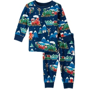 The Children’s Place Family Matching Holiday Long Sleeve Pajama Sets, Cotton(Trains Glow)