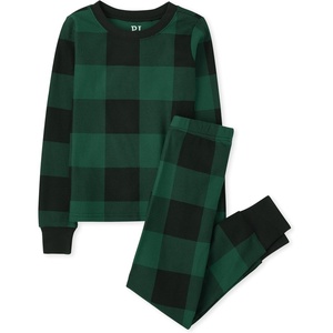 The Children’s Place unisex-baby Family Matching, Christmas and Holiday Pajama Sets, Cotton(Green/Black Check)