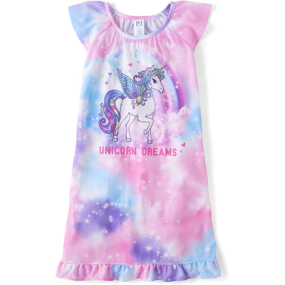 image:imageThe Childrens Place Girls Short Sleeve NightgownUnicorn Cloud