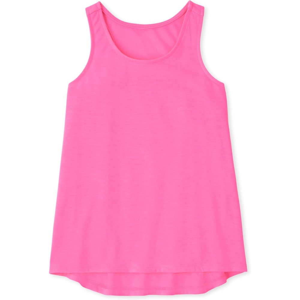 image:imageThe Childrens Place Girls Sleeveless High Low Pajama Tank TopNeon Peony