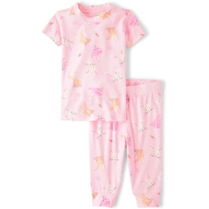 The Children’s Place Sibling Matching Easter Pajamas(Bunnies & Carrots-rose)