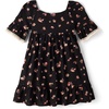 The Children’s Place Girls’ Long Sleeve Bell Sleeve Dresses(Black Floral)