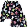The Children’s Place Girls’ Long Sleeve and Shorts,2-piece Pajama Sets(Candy Bears)