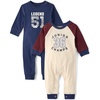 The Children’s Place Baby Boys’ And Newborn Long Sleeve Romper,2-pack(Junior Champs/Legend)