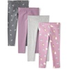 The Children’s Place Baby Girls’ and Toddler Print Leggings,4-Pack(Pansy Garden)