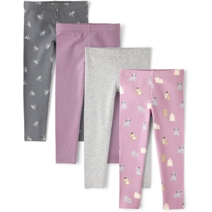 The Children’s Place Baby Girls’ and Toddler Print Leggings,4-Pack(Pansy Garden)