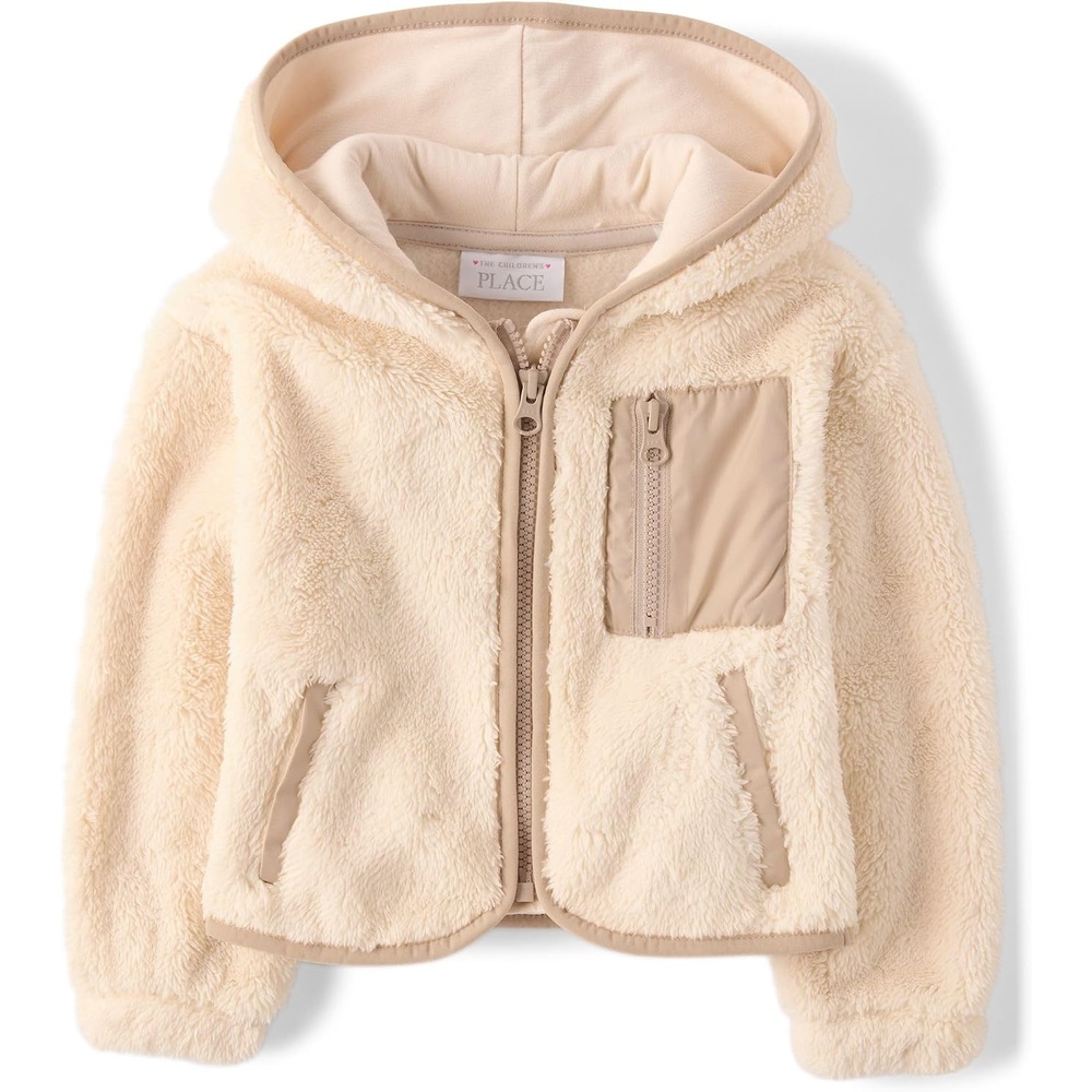 image:imageThe Childrens Place Baby Girls And Toddler Long Sleeve Sherpa Zipup HoodieFrappe