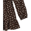The Children’s Place Girls’ Long Sleeve Ruffle Dress(Fudge Floral)