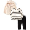 The Children’s Place Baby Girls’ And Newborn Long Sleeve Hoodie,long Sleeve Top,and Pant,3-piece Outfit Set(Black)