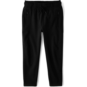 The Children’s Place Boys’ Soft Tech Pull on Jogger Pants(Black)