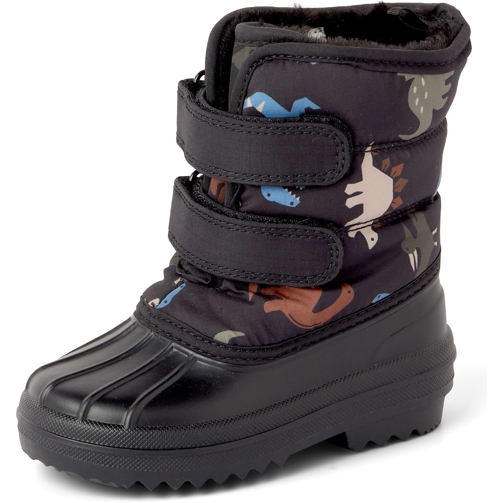 image:imageThe Childrens Place Boys Faux Fur Trim Winter Snow BootsBlack Dinos