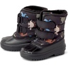 The Children’s Place Boys’ Faux Fur Trim Winter Snow Boots(Black Dinos)