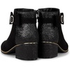 The Children’s Place Girls’ Low Heel Ankle Boot(Black Glitter Bow)