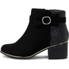 The Children’s Place Girls’ Low Heel Ankle Boot(Black Glitter Bow)