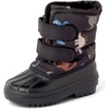 The Children’s Place Boys’ Faux Fur Trim Winter Snow Boots(Black Dinos)