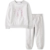 The Children’s Place Baby Girls’ And Toddler Active Long Sleeve Premium Fleece Sweatshirt and Pants, 2-piece Outfit Set(Lunar Starburst)