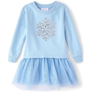 The Children’s Place Baby Girls’ Heart Mesh Tutu Dress(Blue Air)
