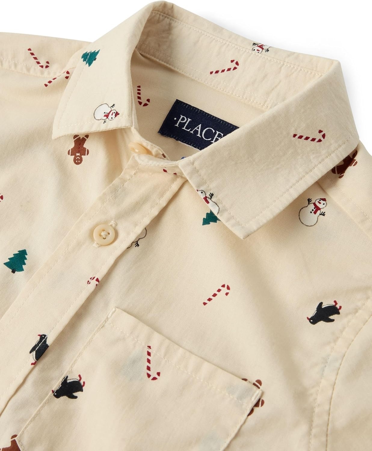image:imageThe Childrens Place Boys Long Sleeve Button Down ShirtsFestive Hay Stack