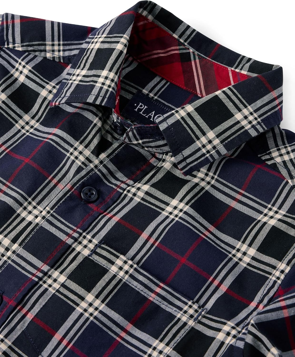 image:imageThe Childrens Place Boys Long Sleeve Button Down ShirtsTidal Plaid