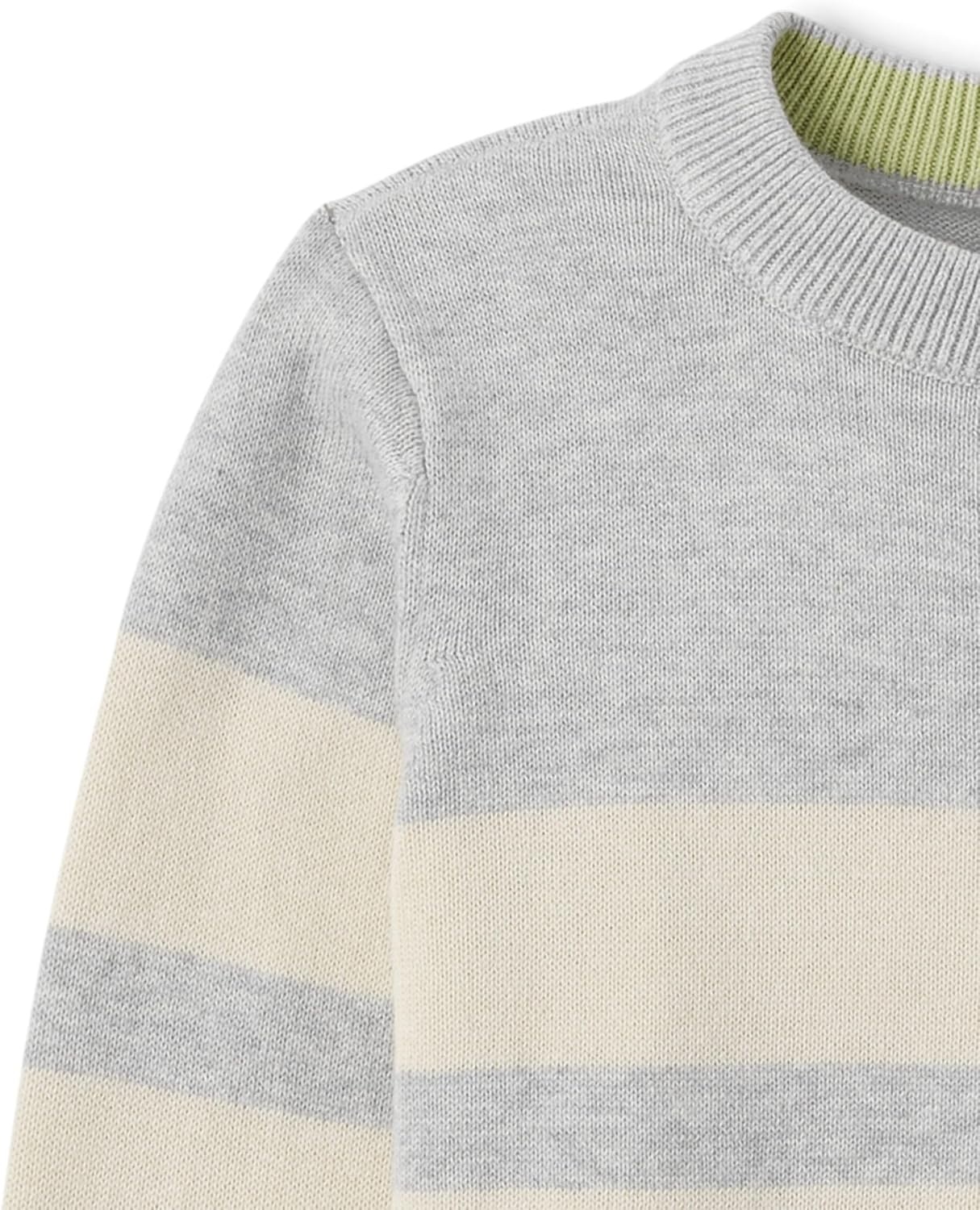 image:imageThe Childrens Place Boys Long Sleeve Crew Neck Pullover SweaterHeather Mist