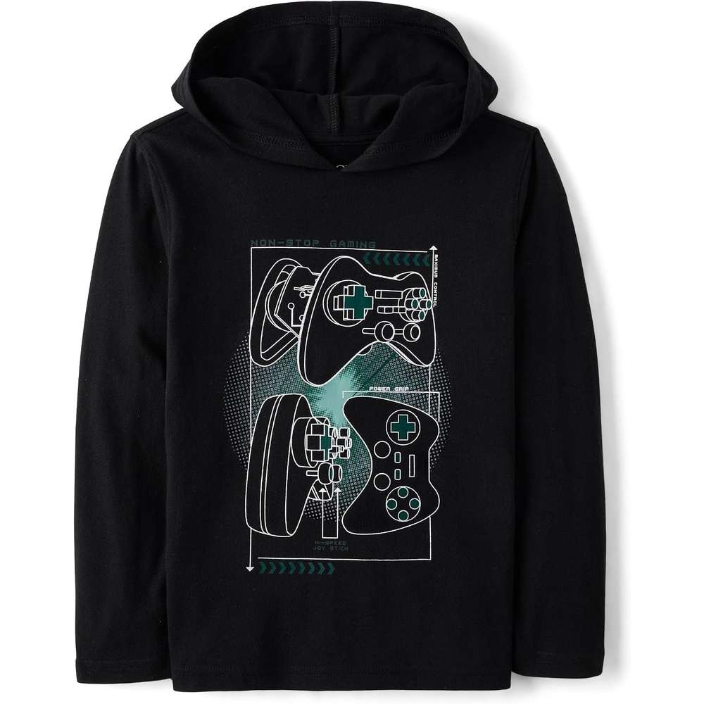 image:imageThe Childrens Place Boys Long Sleeve Shirt With HoodGamer