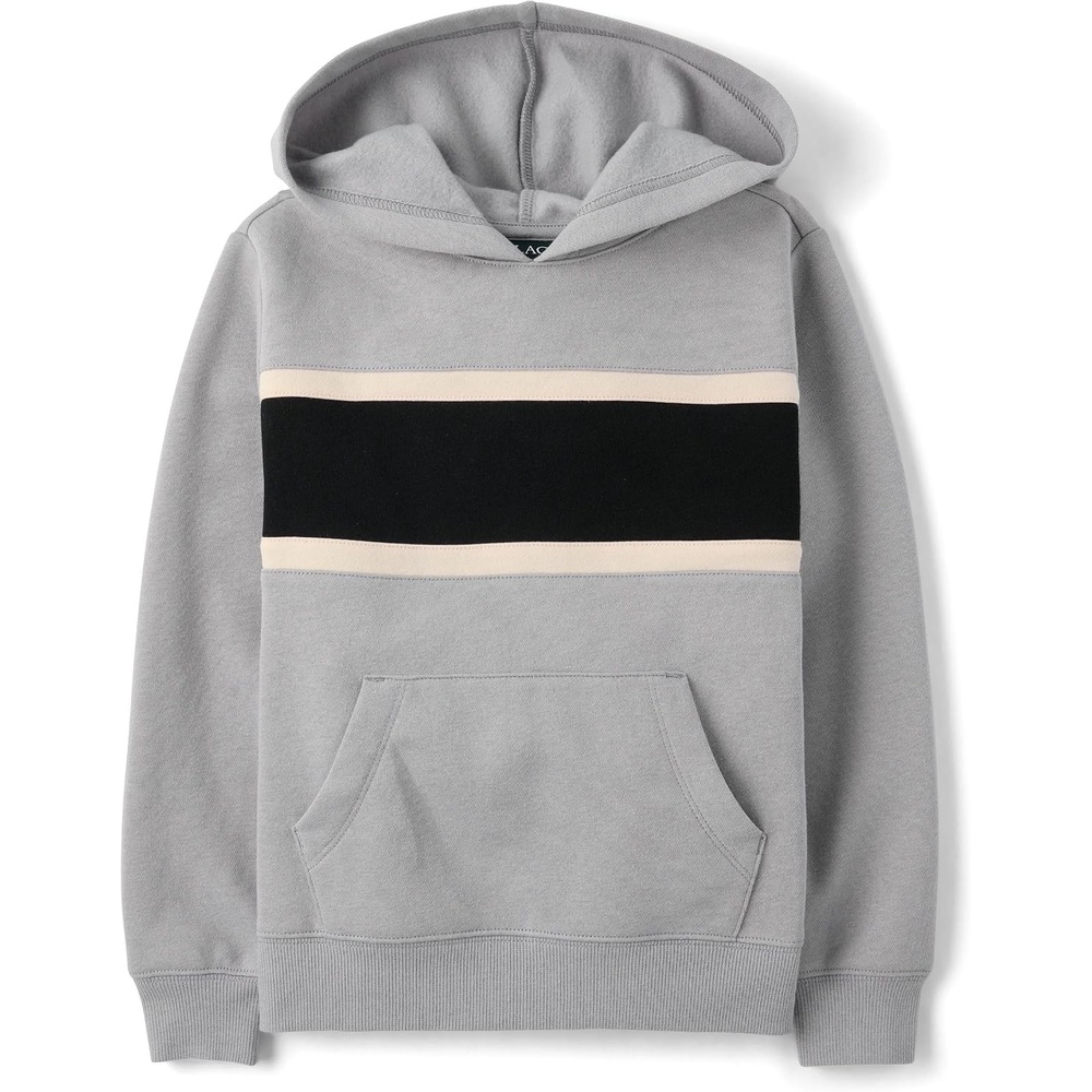 image:imageThe Childrens PlaceBoysActive Long Sleeve Hooded SweatshirtWeathered SteelMedium